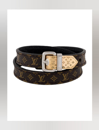 Louis Vuitton Brown 'Fasten Your LV' Monogram Wrap Bracelet