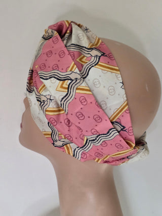 Gucci Beige pink multicolor GG Patterned Headband M sz