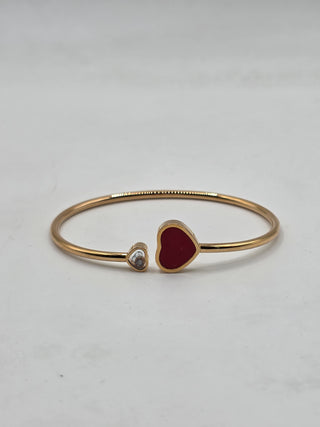 Chopard 18K Diamond & Ceramic Happy Hearts Cuff