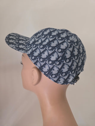Christian Dior Blue Oblique Diorissimo Logo Baseball Cap S sz