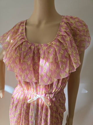 Louis Vuitton Beige Multicolor LV Monogram summer dress 4 sz