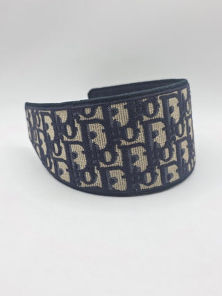 Christian Dior Blue Oblique Diorissimo Logo Headband M sz