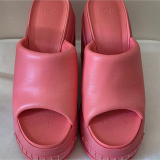 Fendi Pink Platform Wedge Sandals 40 sz