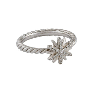 Authentic David Yurman Diamond Petite Starburst Ring – 925, 6