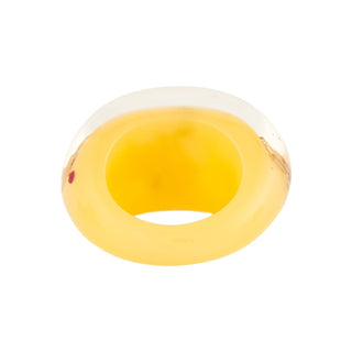 Authentic Louis Vuitton Crystal Resin Inclusion Ring – Yellow, 6.5