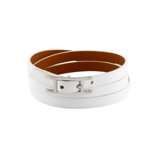 Authentic Hermes Behapi Triple Tour Wrap Bracelet White S