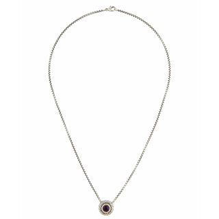 David Yurman Sterling Silver Amethyst Cookie pendant necklace