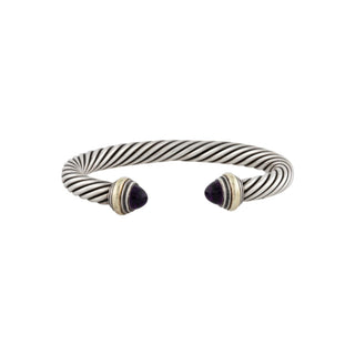Authentic David Yurman Amethyst Classic Cable Bracelet 14K 7 mm