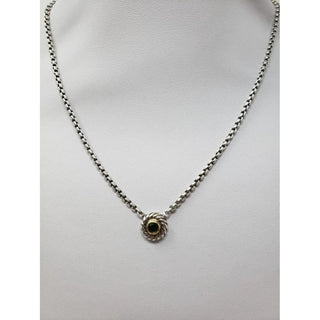 David Yurman Sterling Silver Amethyst Cookie pendant necklace