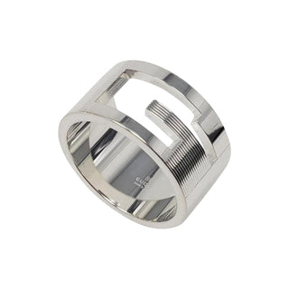 Gucci sterling silver Icon G logo wide ring 5 ¾ US