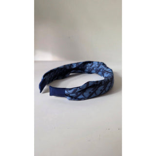 Authentic Christian Dior Blue Oblique Twist Logo Headband