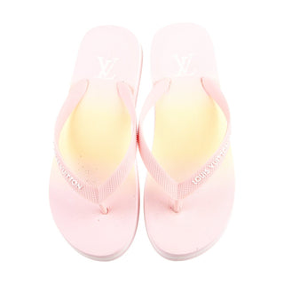 Authentic Louis Vuitton Pink Rubber Flip Flops – Logo Straps, IT 38