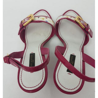 Louis Vuitton white multicolor Leather LV Monogram heels 39.5 EU