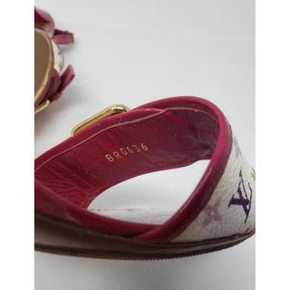 Louis Vuitton white multicolor Leather LV Monogram heels 39.5 EU