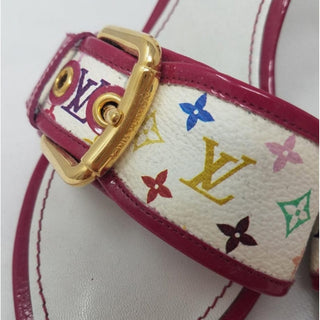 Louis Vuitton white multicolor Leather LV Monogram heels 39.5 EU