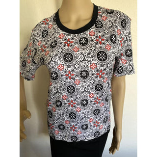 NEW AUTH Louis Vuitton Black multicolor LV Monogram cotton t-shirt XS