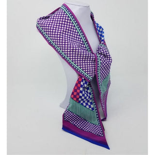 Purple multicolor Louis Vuitton silk Damier Aquarelle bandeau