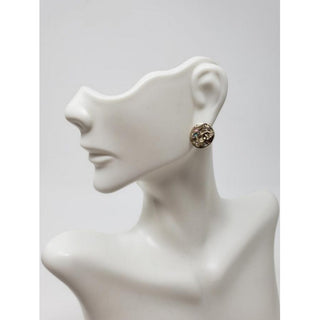 Chanel Interlocking CC Gold-tone Disc Stud Earrings