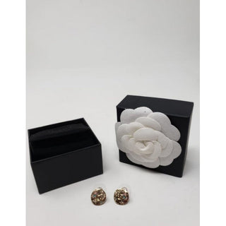 Chanel Interlocking CC Gold-tone Disc Stud Earrings