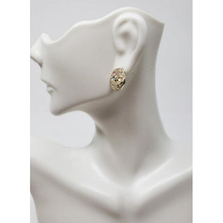 Chanel Interlocking CC Gold-tone Disc Stud Earrings