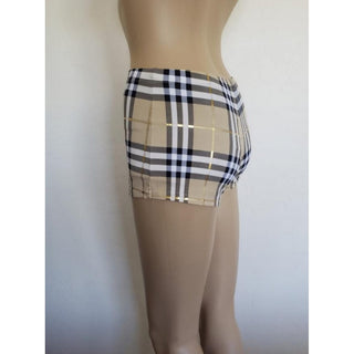 Burberry Brown Multicolor Nova Check Swimsuit Shorts M sz