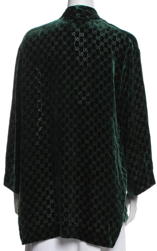 Gucci Emerald green GG Patterned Jacket Cardigan 36 sz Oversized fit