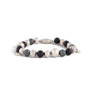 Authentic David Yurman Onyx Hematine Elements Bead Bracelet – 925