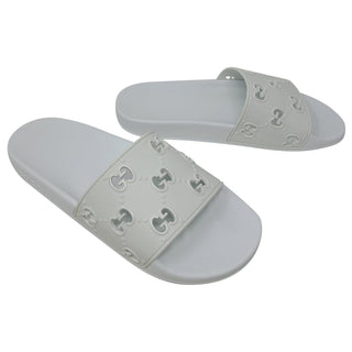 Gucci White rubber Double G logo sandals 42 sz