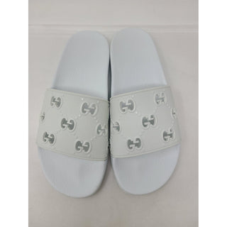 Gucci White rubber Double G logo sandals 42 sz