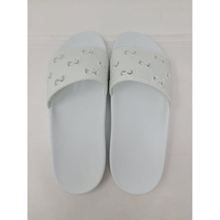 Gucci White rubber Double G logo sandals 42 sz