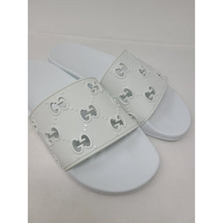 Gucci White rubber Double G logo sandals 42 sz