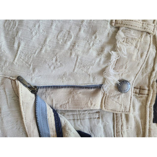 Louis Vuitton White Blue Ombre Denim LV Monogram Jeans  38 FR