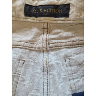 Louis Vuitton White Blue Ombre Denim LV Monogram Jeans  38 FR