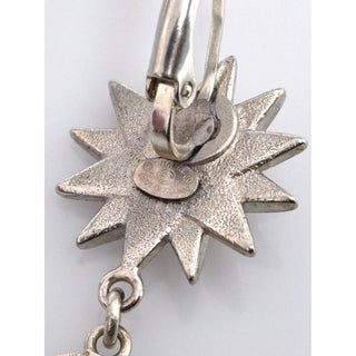 Chanel Silver-tone Interlocking CC Beaded Star Earrings