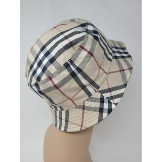 Burberry Black beige Nova Check Print reversible bucket hat M sz