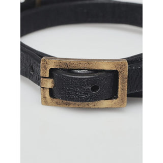 Dior Gold-tone J'adior charm black leather choker necklace