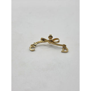 Christian Dior Gold-tone CD Logo Bow Clip-On Earrings