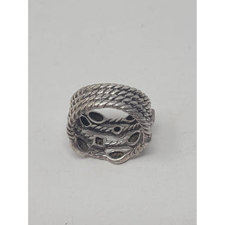 David Yurman Sterling Silver Confetti Black Diamond Ring 5 ¼ US