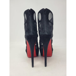 Sexy Christian Louboutin Black Mesh Altarakna 150 Ankle Boots 39.5 EU