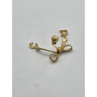 Christian Dior Gold-tone CD Logo Bow Clip-On Earrings