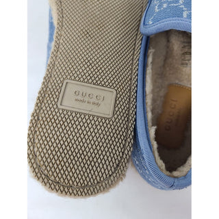 Gucci metallic blue GG Monogram espadrilles 39.5 sz