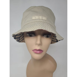 Burberry Beige Nova Check Print pattern cotton bucket hat M sz