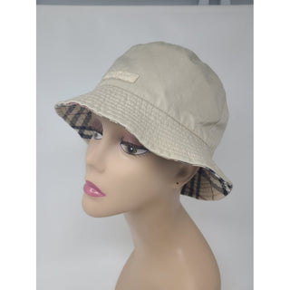 Burberry Beige Nova Check Print pattern cotton bucket hat M sz