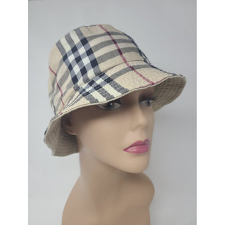 Burberry Beige Nova Check Print pattern cotton bucket hat M sz