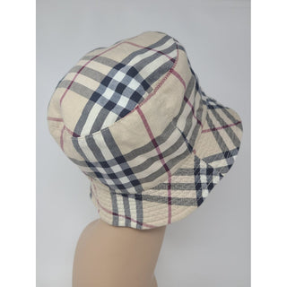 Burberry Beige Nova Check Print pattern cotton bucket hat M sz