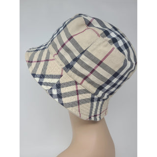 Burberry Beige Nova Check Print pattern cotton bucket hat M sz