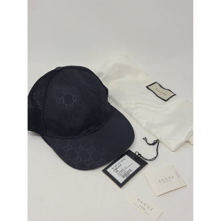 Gucci Black GG Monogram Baseball Cap L sz