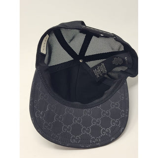 Gucci Black GG Monogram Baseball Cap L sz