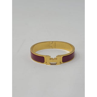 Hermès Red Enamel Gold-plated Clic Clac H bracelet PM