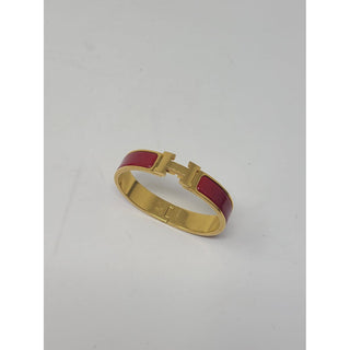 Hermès Red Enamel Gold-plated Clic Clac H bracelet PM